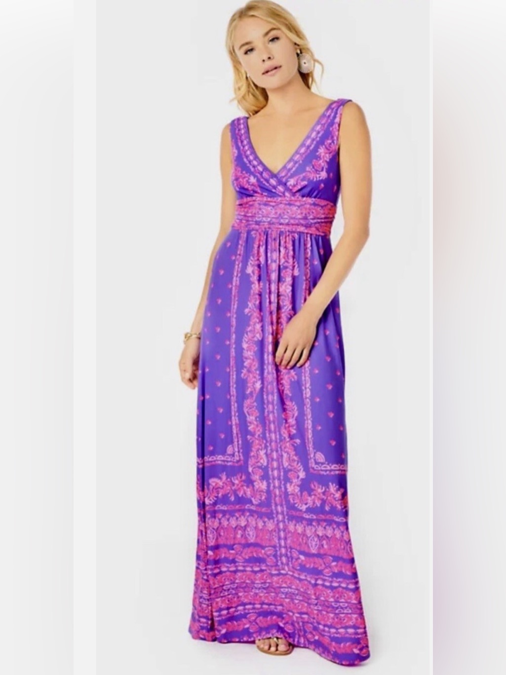 Lilly Pulitzer Purple Margarita Maxi Dress - Size Large